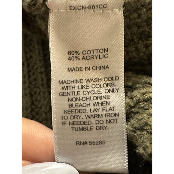 Express Women's Cotton Blend Green Sweater Size M Winter Fall Capsule Workwear - Picture 4 of 4